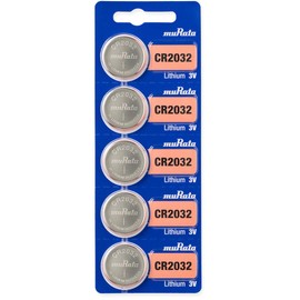 Murata CR2032 Battery DL2032 ECR2032 3V Lithium Coin Cell (5 Batteries)