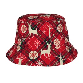Christmas Bucket Hats Fashion Sun Cap Packable Outdoor Snowflakes Xmas Santa Hat for Women Men