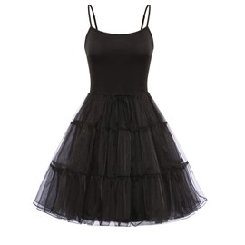 GRACE KARIN Women’s Underdress 50s Petticoat Skirts Tutu Crinoline Underskirt (Black,S)