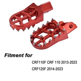 KZLM Dirt Bike Foot Pegs Footpegs CNC Foot Pedals Rest for CRF110F CRF 110F 2013-2023/ CRF125F CRF 125F 2014-2023 (Red)