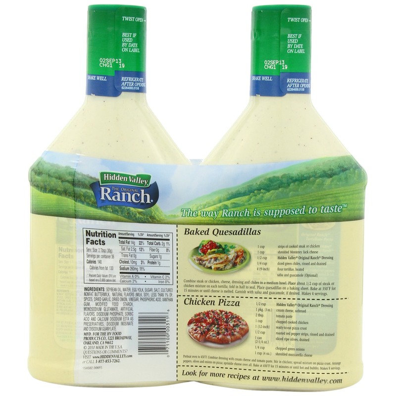 Hidden Valley The Original Ranch Dressing, Original, 2-Count Bottle, 80