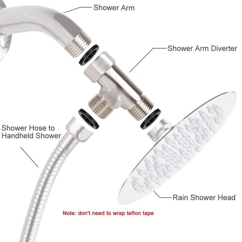 NearMoon Solid Brass G1/2" 3 Way Diverter Valve - Hose