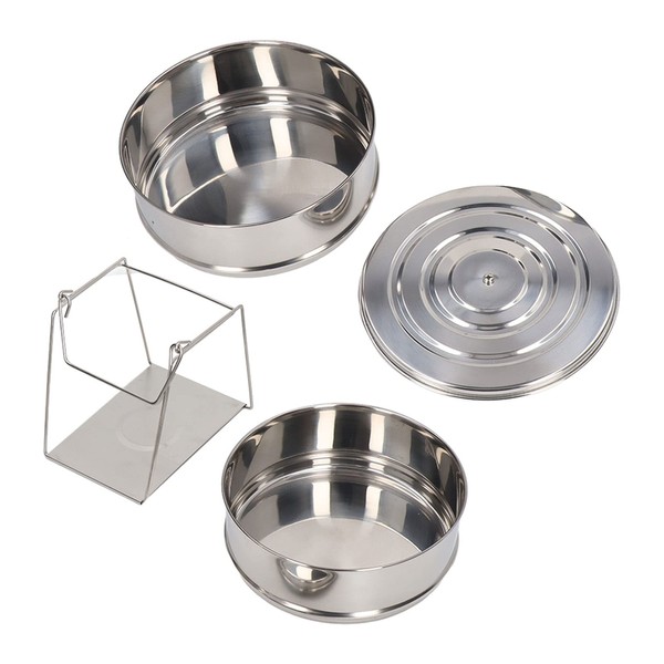 304 Stainless Steel Steam Pot with Lid, 2 Tier Stackable