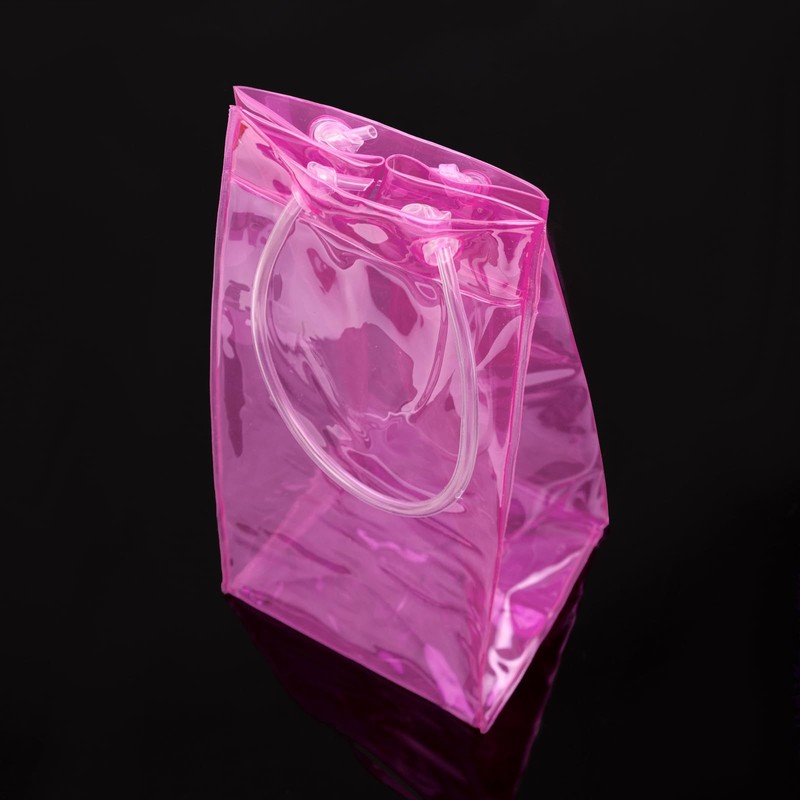 Muka Hot Pink Wine Ice Bag with Handle, Collapsible Wine