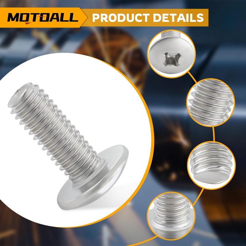 MOTOALL 25 Piece Fender Bolts Screws Nut Mount Kit Plastics