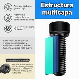 380 Piezas Tornillos M4, Kit Surtido de Tornillos Métricos de Cabeza Cilíndrica con Hexágono Interior, Tornillos M4 y Arandelas/Tuercas/Llaves Hexagon