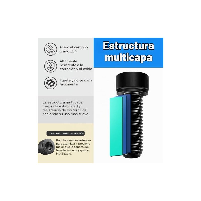 380 Piezas Tornillos M4, Kit Surtido de Tornillos Métricos de