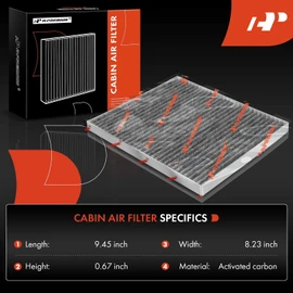 A-Premium Filtro de aire de cabina con carbón activado compatible con Suzuki Grand Vitara 2006-2013, 2.4L 2.7L 3.2L, reemplazo# 9586154J00