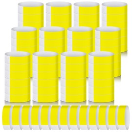 Epakh 1000 Pcs Paper Wristbands Neon Wrist Bands Waterproof Hand Bands for Events Lightweight Concert Wristbands Neon Colored Adhesive Wristbands for Party (Yellow)