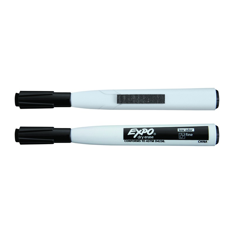 EXPO 1944745 Magnetic Dry Erase Markers with Eraser, Fine Tip,
