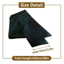 Generic Women Wedding Satin Sash Belt 4'' Wide Double Side Chiffon Sash Waist Belt for Special Occasion Dress Sash Bridal Belts (Black)