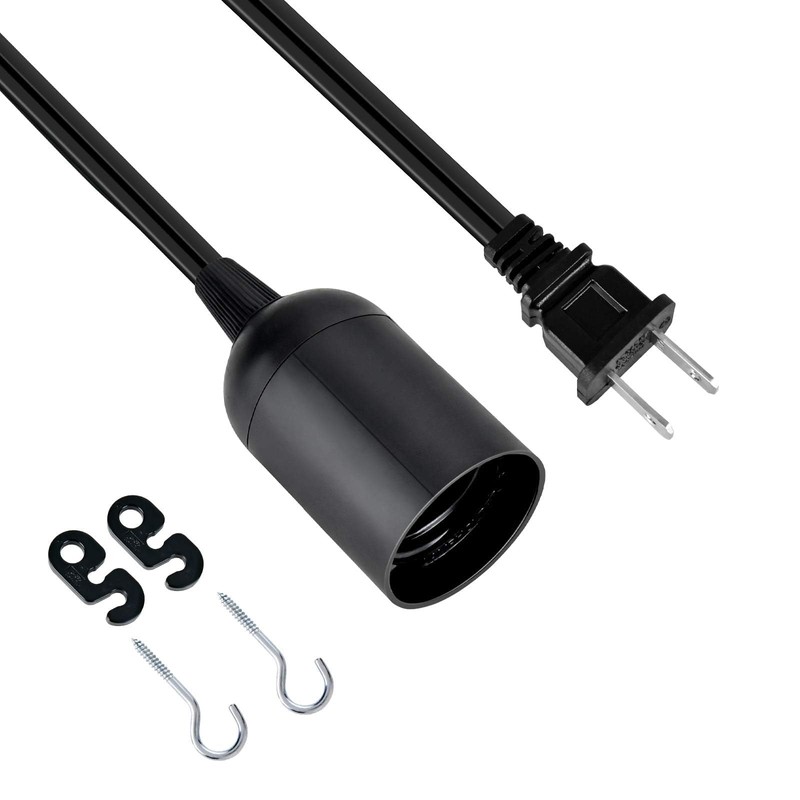 Simple Deluxe Hanging Lantern Extension Cord Cable, Plug-in E26 Pendant