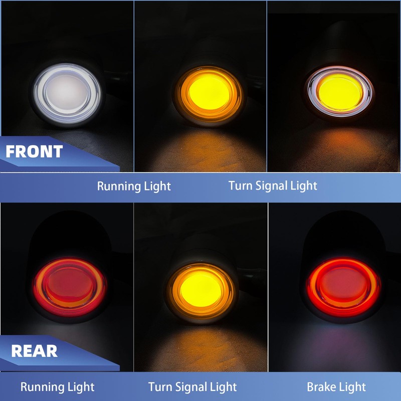 Motorcycle Bullet Turn Signals LED Front Rear Lights 4 PCS,