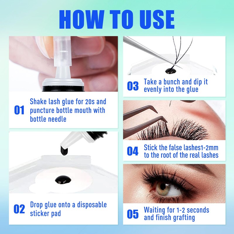 Eyelash Extension Glue, Lash Glue 1-2 Sec Drying Time 7-8