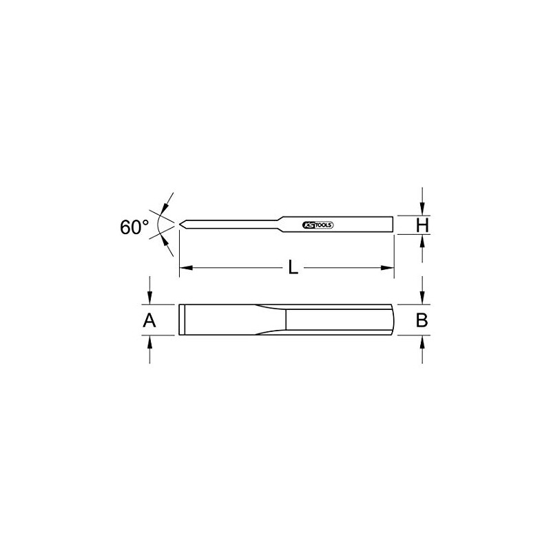 KS Tools 162.0173 Jointing chisel, flat, oval, 250x70mm