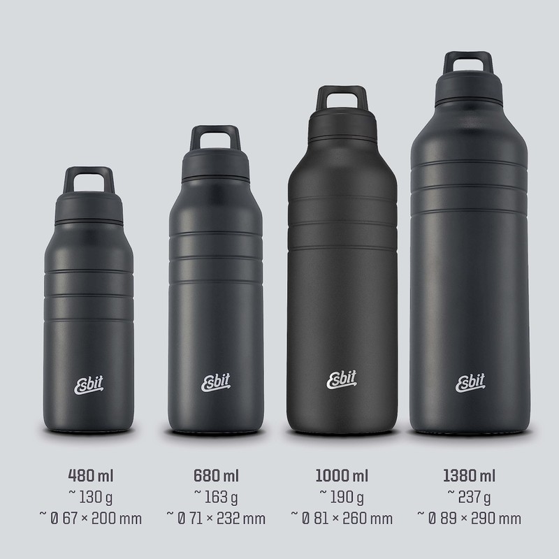 Esbit Trinkflasche Majoris, Edelstahl, Grau, 0.48 L