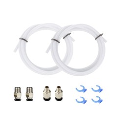 MILUOSONG Bowden Tube 2M, PTFE Tube Teflon Bowden Tubing with high Grade PC4-M6 & PC4-M10 Pneumatic Fittings for 1.75mm Filament Ender 3/Ender 3 V2/CR 10 Series 3D Printer