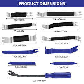 11 Pcs Auto Trim Removal Tool Kit, Metal Pry Tool Kit, Auto Fastener Remover, Removal Tool Kit for Vehicle Door Panel and Vehicle Dash Radio Audio Installer