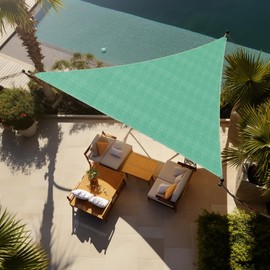 Shade&Beyond Custom Sun Shade Sail PPT007 10'x10'x10' Triangle Sail Shade Canopy for Patio UV Block for Outdoor Facility and Activities, Turquoise, (We Make Custom Size)