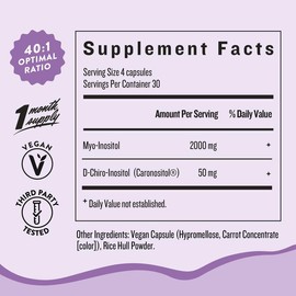 Myo & D-Chiro Inositol Capsules - Hormone Balance & Cycle Support | Legendairy Milk | for Women (40:1 Ratio) | 30 Day Supply | Vegan Capsules