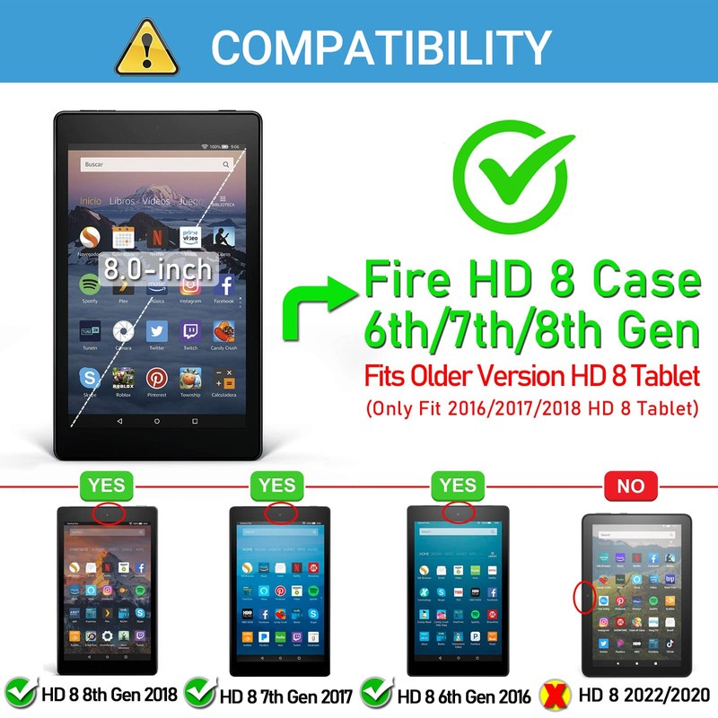 Kids Case for Fire HD 8 6th/7th/8th Generation (2016/2017/2018 Release)