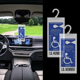 Middrivr 2PCS Work Permit Holder, Handicap Placard Holder for Auto, Transparent Handicapped Placard Holder with Large Hanger, Placard Holder for Disability Parking Car Accessories Fit Car (2PCS)