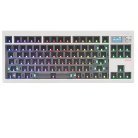 BOYI GMK87 Mechanical Keyboard Kit with Screen&Knob,VIA Programmable Hot Swap Gasket Mounted PCB Custom RGB Barebones Keyboard Wireless BT5.0/2.4GHz/USB-C Wired Full Size Gaming DIY Kit(White)