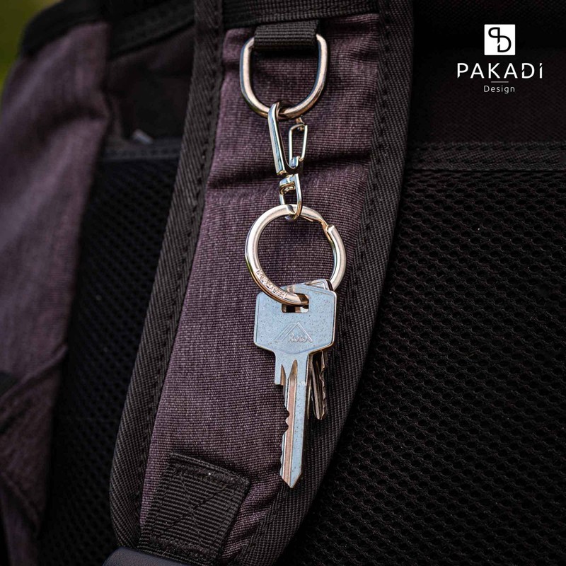 PAKADI Pack of 10 Carabiner Hooks with Key Ring in