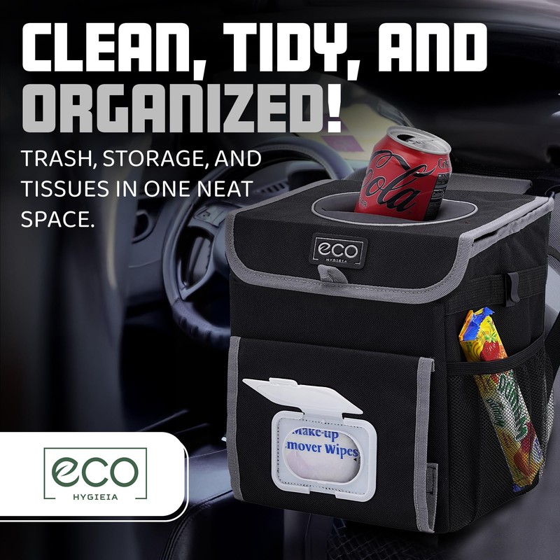 Eco Hygieia Leakproof Car Trash Can - Portable Hanging Car