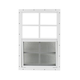 Shed Windows and More 14" X 21" White Flush Mount Tempered Glass, Playhouse Windows, Chicken Coop Windows