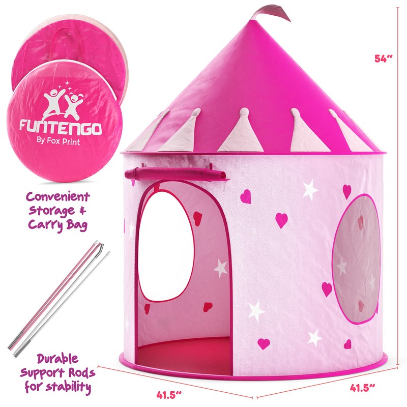 FoxPrint Princess Castle Play Tent with Glow in the Dark