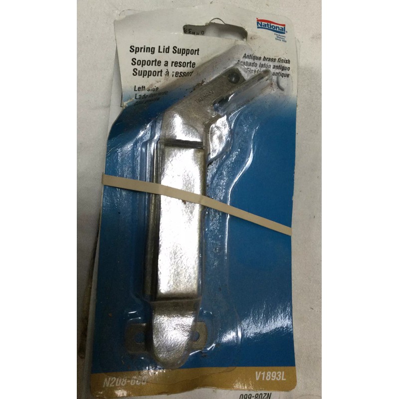National Hardware Antique Brass Left Hand Spring Lid Support N208-660