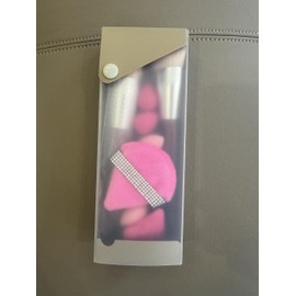 BS-MALL Foundation Makeup Brush & Powder Brush – Professional and Durable 8-piece Set with 4 Mini Makeup Sponge 2 Triangle Powder Puff, Comes with Storage Barrel(Black Travel Case)