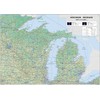 Wisconsin & Michigan State Poster Map - 23.3 x 16.5