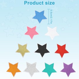 10 Pcs Iron on Patches for Clothing Stars, Iron on Patches Multicoloured Stars, Star Patches for T-Shirts, Jeans, Clothing, Jackets, Hats, Backpacks