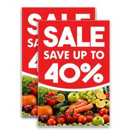Special Offer On Groceries (24" X 36") Vinyl Decal Only (Pack of 2)