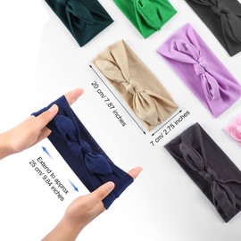 13 Pieces Hair Bands Bows Solid Color Knot Headwrap Bowknot Headbands Rabbit Ear Hairband Hair Accessories for Woman Girls, 13 Colors (Vintage Color)