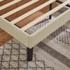 VECELO Queen Size Bed Frame Upholstered Platform with Wave Fabric