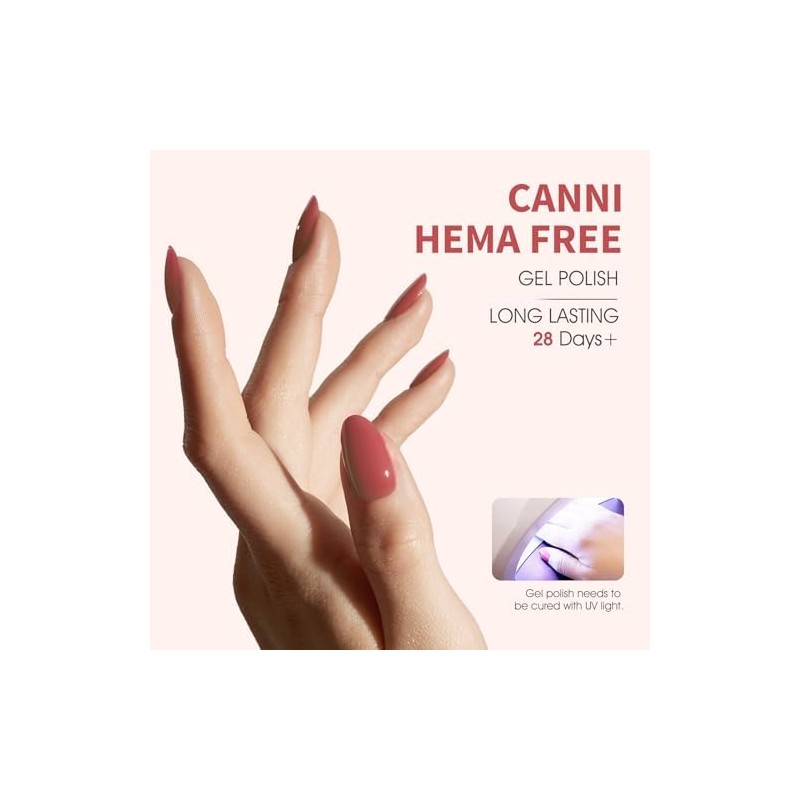 CANNI- Esmalte de uñas en gel rojo claro, 1 pieza