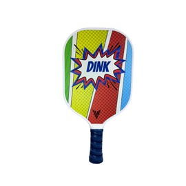 Youth Fiberglass Pickleball Paddles with Cushion Comfort - Dink Design Pickleball Paddle Cushion Grip with Polypropylene Honeycomb Core, Lightweight Kids Paddles with Paddle Cover