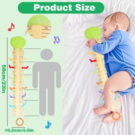 Pau1Hami1ton Baby Toys 0-3-6-12 Months Musical Plush Caterpillar Toy,Newborn Toys with Crinkle and Rattles,Baby Sensory Toys,Newborn Boy Girl Gifts.