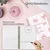Qnhij Coquette Pink Bow Christian Spiral Notebook 5.5x8.3, with God
