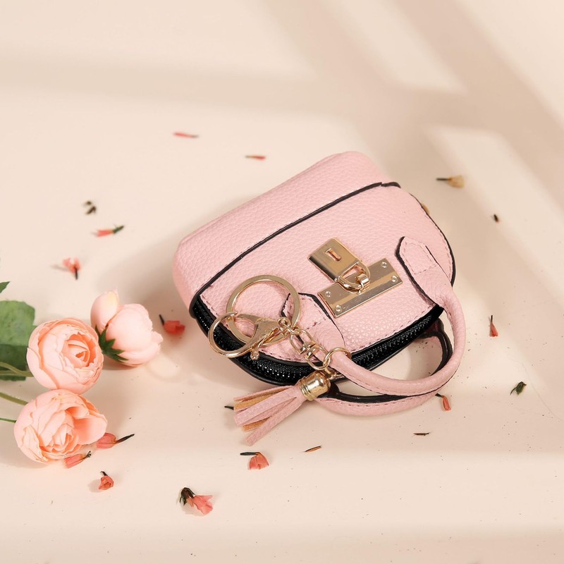 Zitokin Mini Tote Purse Keychain, Cute Tote Bag Coin Purse