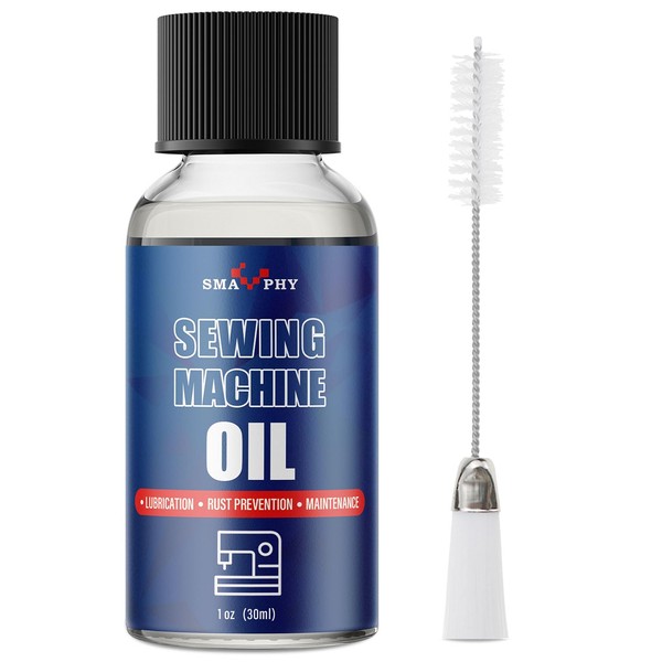 SMAPHY Sewing Machine Oil with Oil Applicator and Dual-Ended Brush,