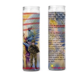 Saint Michael Archangel San Miguel Arcangel to Pray for My Child That is in The Military Prayer Candles 2 Veladoras (Set of 2)