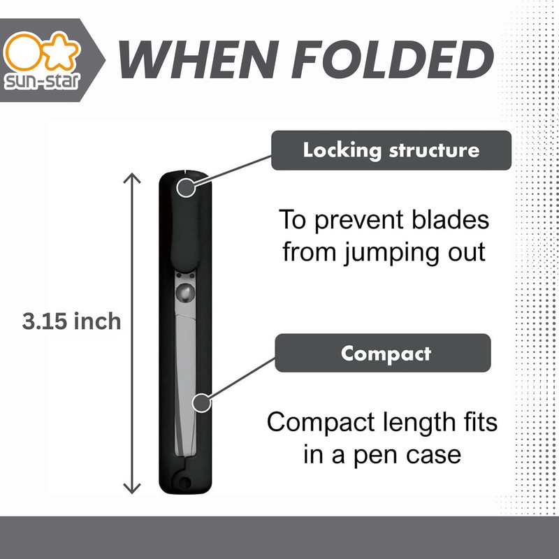 サンスター文具 携帯ハサミ スティッキール スラリノ ブラック S3720004