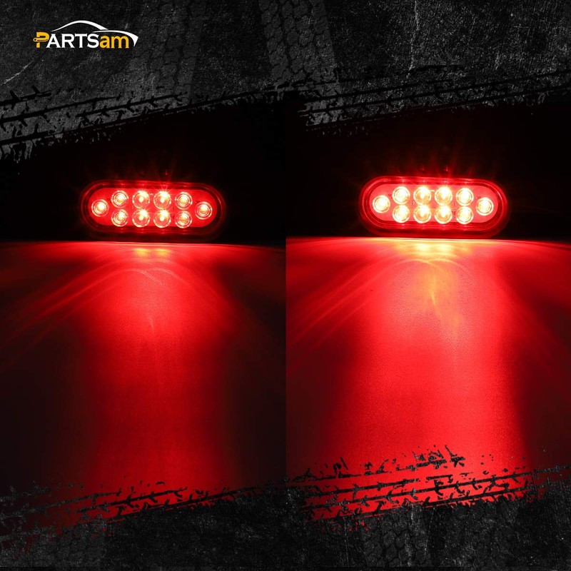 Partsam Red Cargo Carrier Hitch Rack Lights Kit, 2Pcs 6