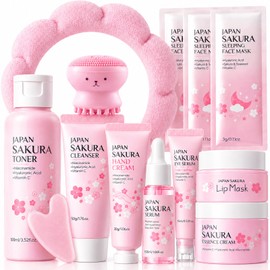 Sakura Skin Care Set for Kids Teen Girls,13 IN 1 Daily Gentle Skin Care Set