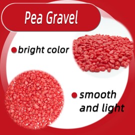 Red Pebbles for Crafts, 0.9 Pound Natural Polished Aquarium Gravel, Decorative Pebbles for Indoor Plants, Turtle Tank, Vase, Succulents Cactus, Garden Landscaping