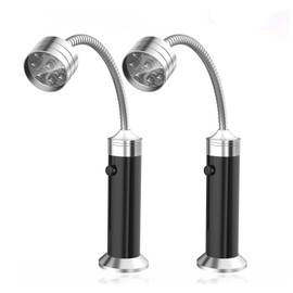 Xrten 2 Pack Grill Light, Magnetic LED Grill Lamp BBQ Light, Adjustable Outdoor Grill Lighting (Black)